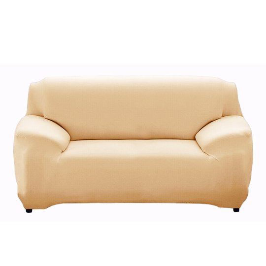(12. Cream, 3 Seater(195-230cm)) Stretchable 1/2/3/4 Seater Sofa Cover Slipcover Couch Protector