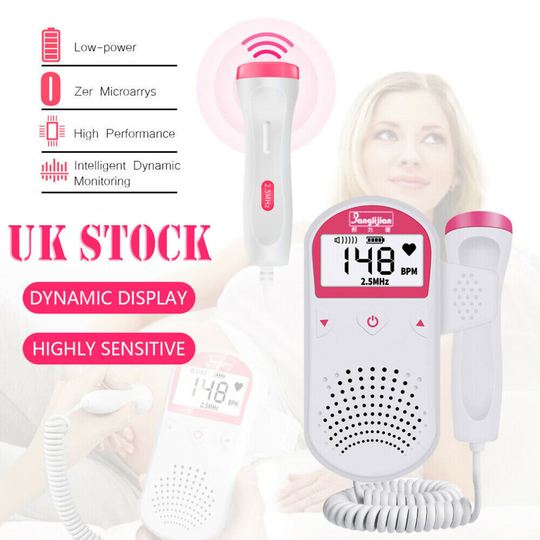 LCD Baby Ultrasonic Detector Fetal Doppler Prenatal Heart Rate Heartbeat Monitor
