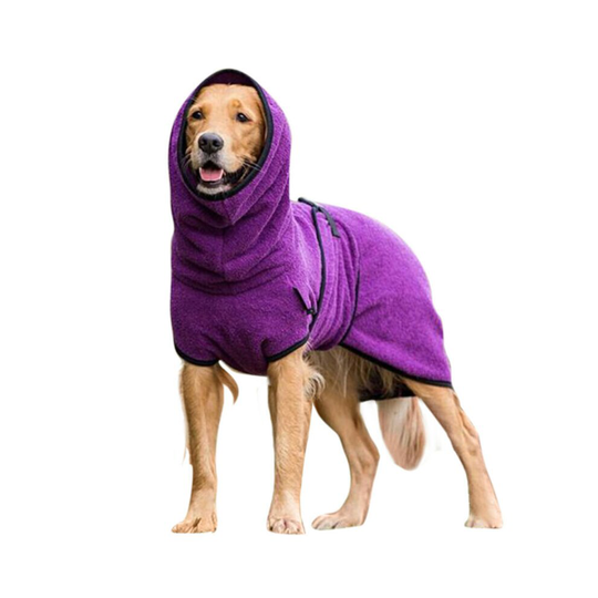 (Purple, 5XL) Pet Dog Winter Coat Jumper Fleece Jacket Sweater Hoodie Apparel Hooded Outwear