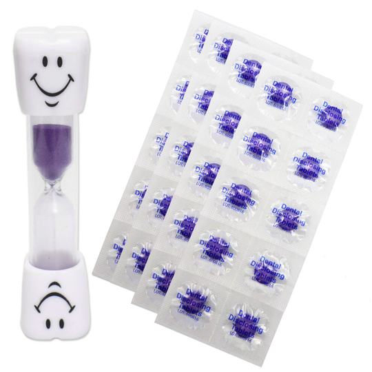 (Purple) Smile Toothbrush Timer & 40 Disclosing Tablets
