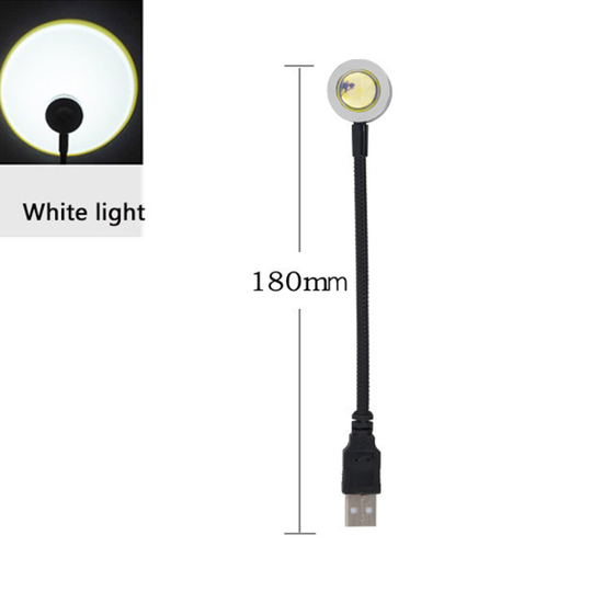 (Cold White) 18cm Portable USB Power Sunset LED Projector