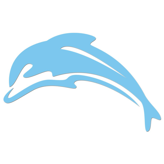 (Arctic Blue, 85mm) Friendly Dolphin Car Sticker Wall Window Laptop Phone Premium Grade Waterproof Vinyl