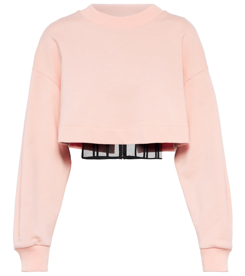 Cropped cotton sweatshirt