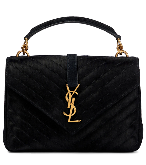 College Medium velvet shoulder bag