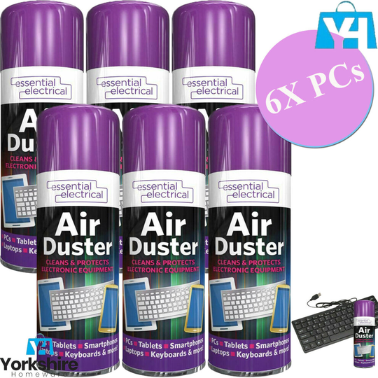 (6 x Pcs) Compressed Air Can Duster Spray Protects Cleaner Laptops Keyboards 400ml