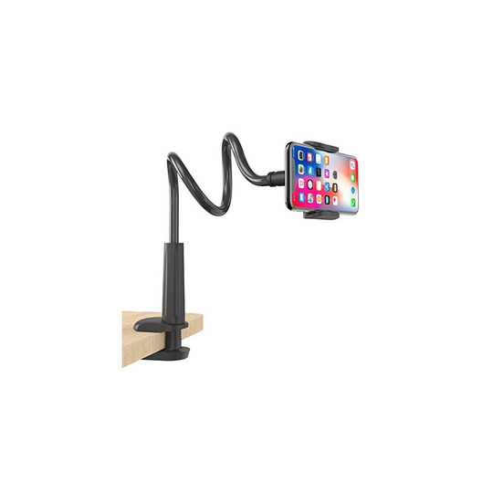 Gooseneck Phone Holder, Flexible Cell Phone Holder for Bed Lazy Arm Mount 360 Adjustable Phone Stand Clamp Bracket for iPhone Samsung, 4-6.5" Dev