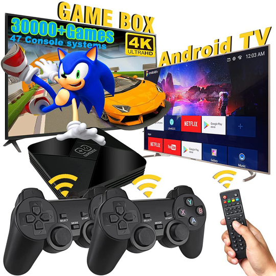 (30000 Games) Retro Game Console with 2 Wireless Controllers