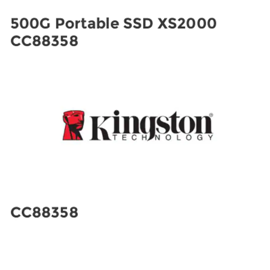 Kingston 500G Portable SSD XS2000 CC88358- you get 2