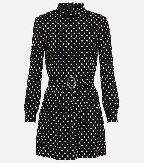 Polka-dot sablé playsuit