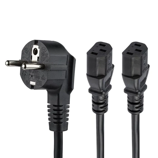Startech Power Cord Schuko CEE7 to 2x C13 2m