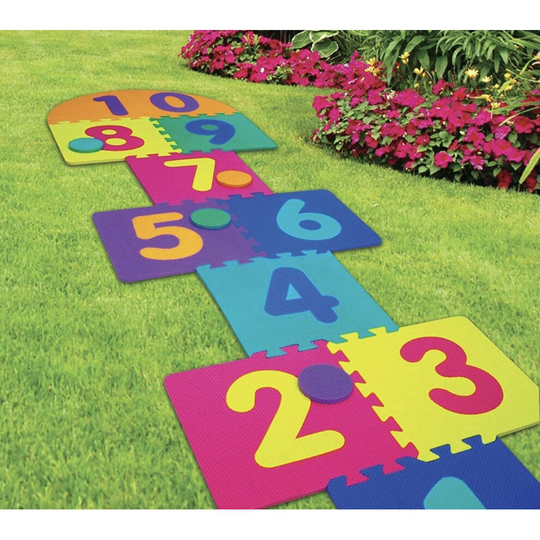 ADEPTNA Heavy Duty Giant EVA Foam Hopscotch - The Original Playground game for all ages Family Garden Games