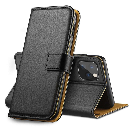(Black, For Apple iPhone 11) For Apple iPhone 11 Pro Max X Luxury Leather Flip Card Wallet Phone Case Cover