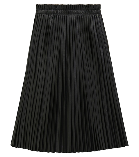 Faux leather pleated skirt