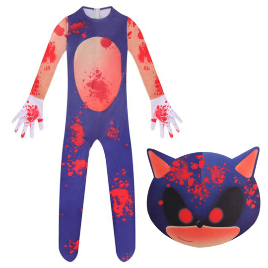 (5-6 Years) Halloween Sonic Cosplay Costume Kid Cartoon Jumpsuit Party Nightclub Fancy Dress