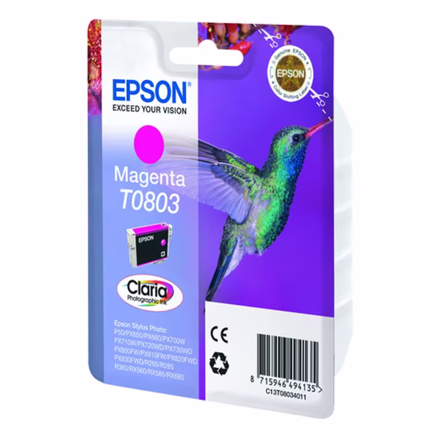 Epson Ink Medium Volume T080 Stylus Photo Magenta Ink Cart