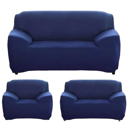 (5. Navy Blue, 1 Seater(90-140cm)) Stretchable 1/2/3/4 Seater Sofa Cover Slipcover Couch Protector