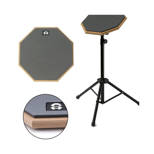 8" Black Dumb Drum Pad Exercise Mat Blow Plate Drummer Double Side