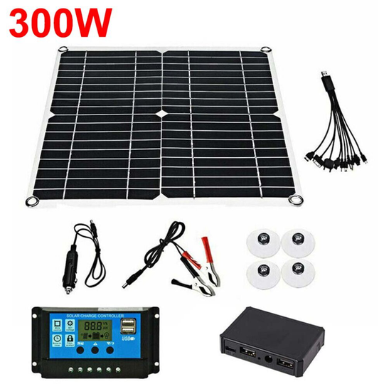 300W Solar Panel Kit 12V Battery Charger 40A Controller RV Trailer Camper Van