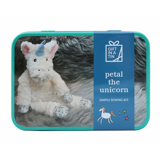 Apples to Pears Sew Me Up Petal The Unicorn Teddy Soft Toy Sewing Kit In A Tin
