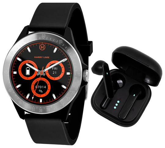 Harry Lime Black Smart Watch And Ear Pod Set