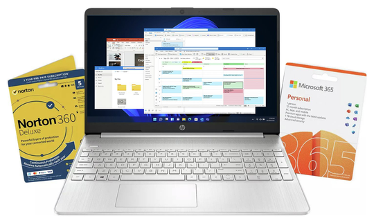 HP 15s-fq2037na 15.6in i5 8GB 256GB Laptop Bundle - Silver