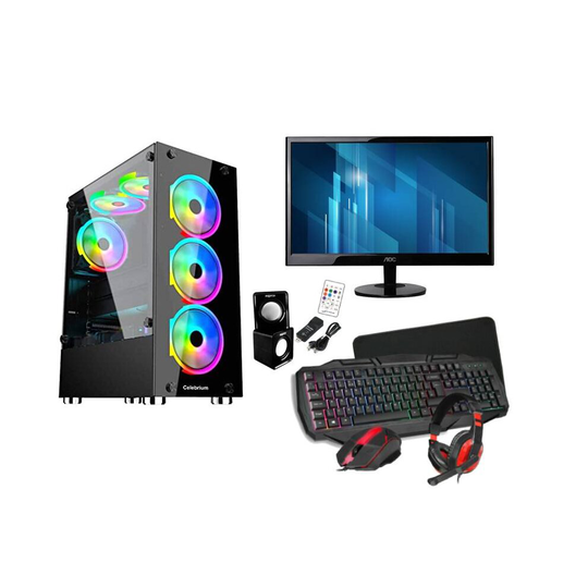 Gaming PC Computer Bundle Intel Quad Core i5 16GB 1TB Win 10 2GB GT710