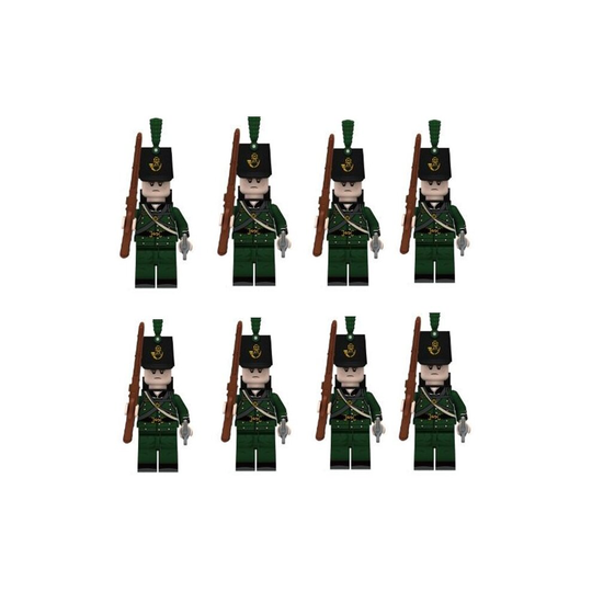 (Rifles) 8PCS Minifigures Military Building Blocks British Line Infantry Rifles scottish bagpiper Military Games Sand Tables Collections