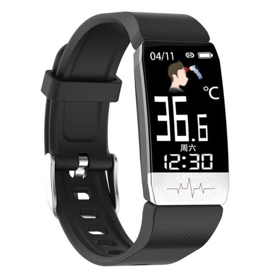 (Black) Intelligent Bracelet Multi-Function Body Health Monitor Body Temperature Detection