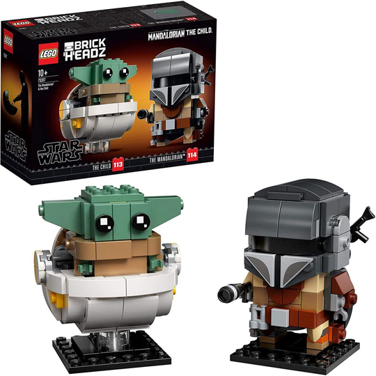 LEGO 75317 BrickHeadz Star Wars The Mandalorian & The Child 'Baby Yoda', Collectable Model Figure Building Set