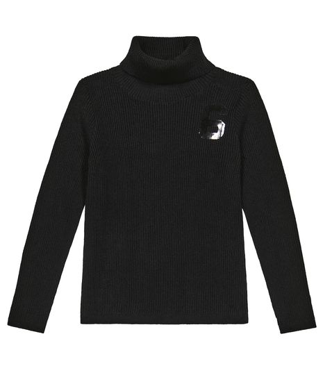 Ribbed-knit turtleneck sweater