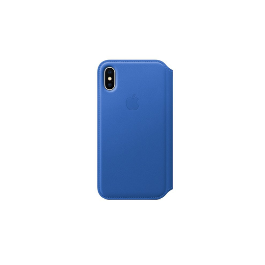 Apple Leather Folio Wallet Case for Apple iPhone X/XS - Electric Blue
