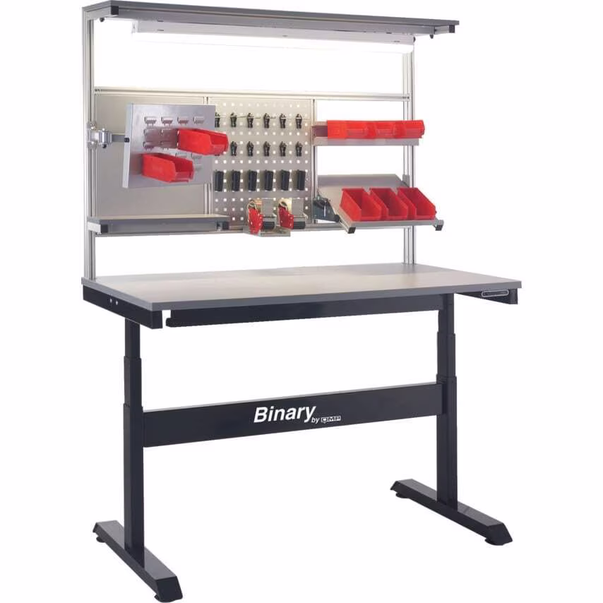 QMP Binary Electric Height Workbench 660-1300 x 1805 x 755 Solid Beech Worktop