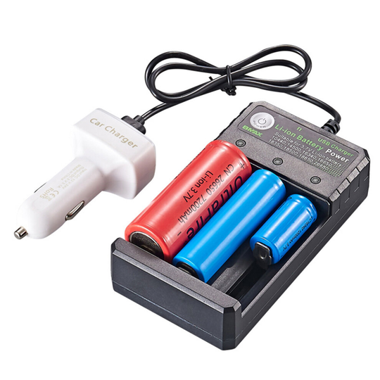 Battery Charger Rechargeable 18650 Lithium Battery Charger 3 Slot USB Cell Charging Station Stand