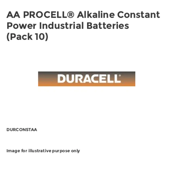 Duracell AA PROCELL Alkaline Constant Power Industrial Batteries (Pack 10)