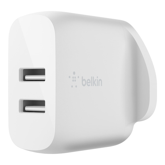 Belkin 24W Dual USB-A Wall Charger - White