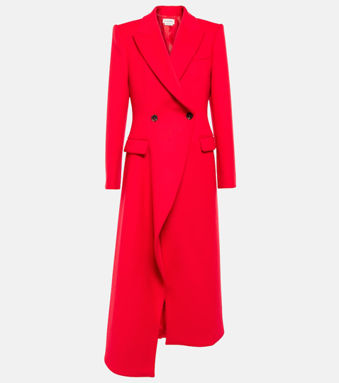 Draped wool coat