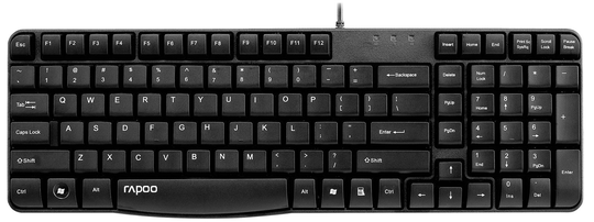 Rapoo N2400 Spill Resistant Wired Keyboard - Black