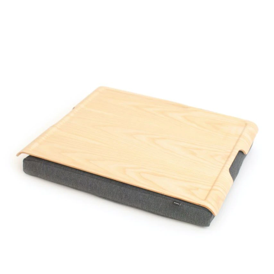 Bosign Laptray Large Anti-slip Ash Wood Tray with Salt & Pepper Cushion