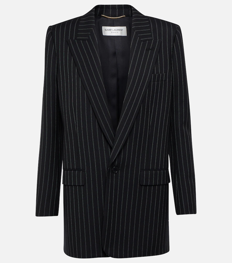 Pinstripe wool blazer