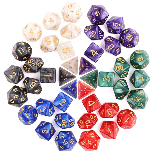 H&S 6 Sets Dice Dungeons and Dragons Dice Set 7 Sided Polyhedral DND D&D RPG MTG Table Game