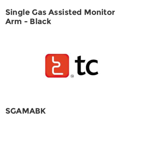 TC Group Single Gas Assisted Monitor Arm - Black