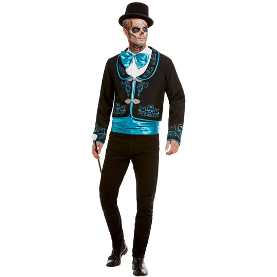 Mens Day of the Dead Halloween Fancy Dress Costume XL