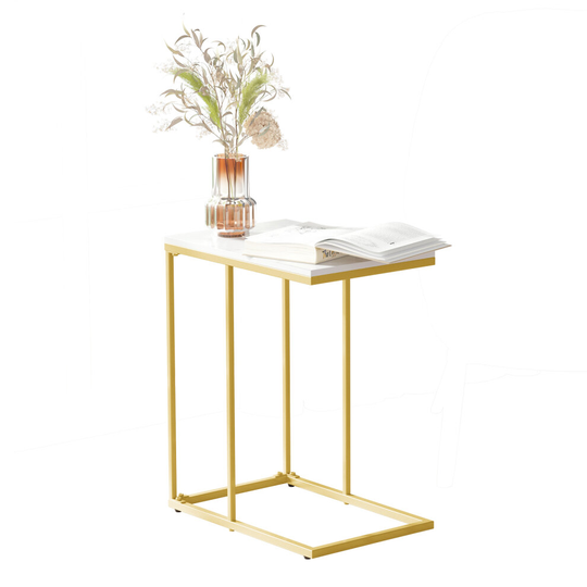 Modern End Table C-Shaped Laptop Side Desk Sintered Stone