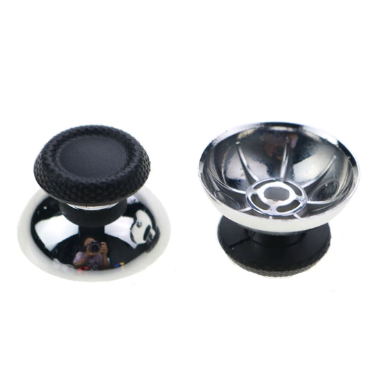 (Silver) PS5 Controller Chrome Analog Thumbsticks Grips Thumb Stick Playstation 5