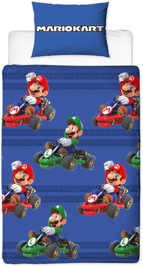 Nintendo Kids Mario Checker Multicolour Bedding Set - Single