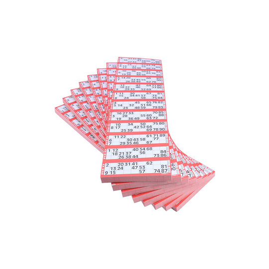 Jumbo Bingo Ticket Singles, 12 to View Pack, Red