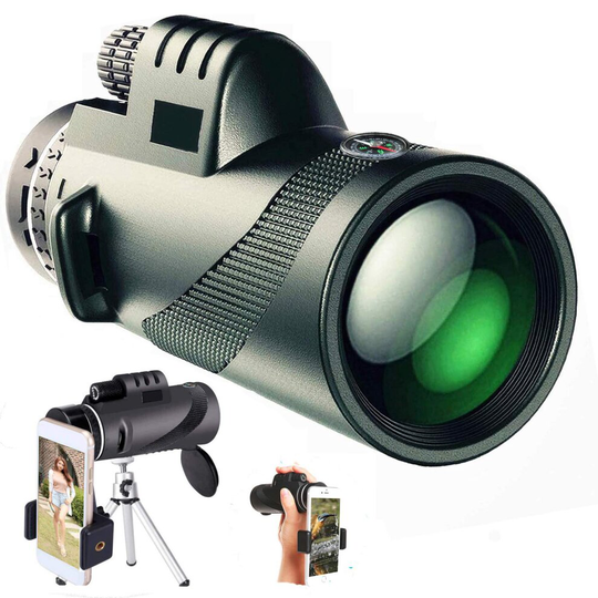 Monocular Telescope 40X60 for Smartphone with Phone Holder Tripod Fog Waterproof FMC BAK4