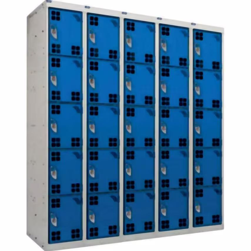 QMP Laptop Charging Locker 1000.500.500 - 8 Tiers, 1 Door - Light Blue Doors