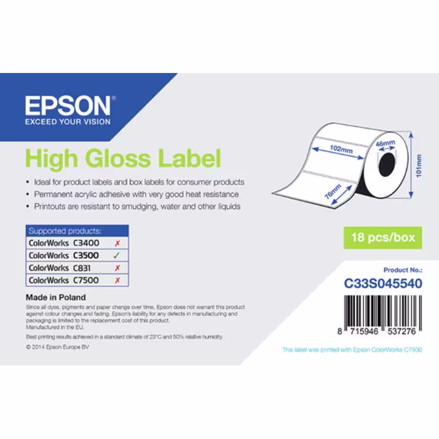 Epson High Gloss Label - Die-Cut- you get 7