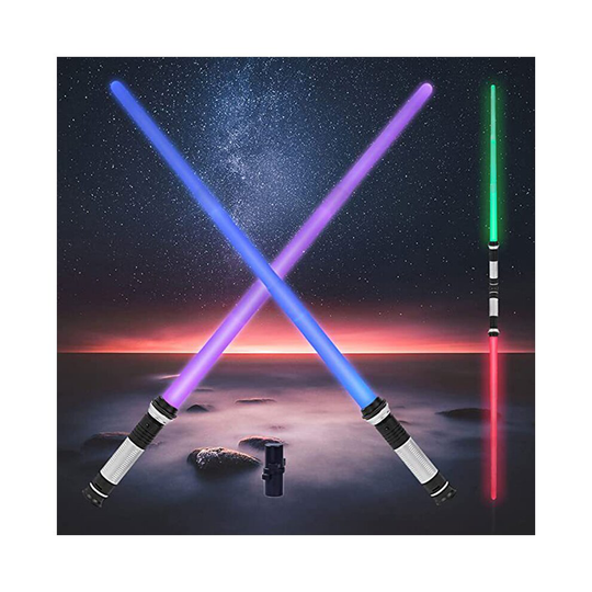 LED Light Saber 2 Pack, 7 Color Changing Light Up Sword with Sound